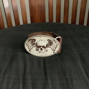 Buckle Down Skull Buckle & Belt